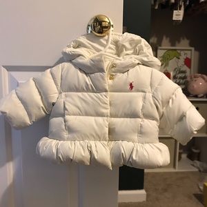 Ralph Lauren Baby Hooded Puffer Peplum Coat